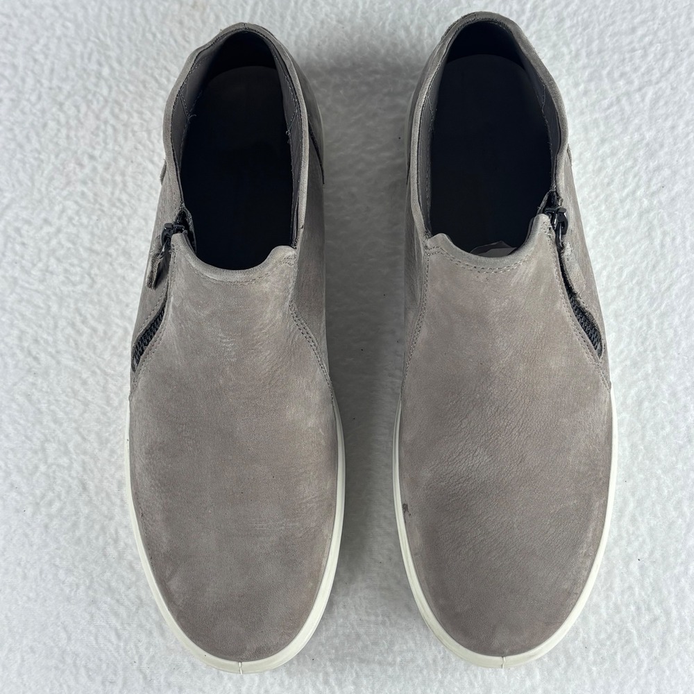 ECCO Soft 7 Bootie Women 11 Gray Nubuck Leather High Top Zip Ankle Sneaker - Picture 8 of 10